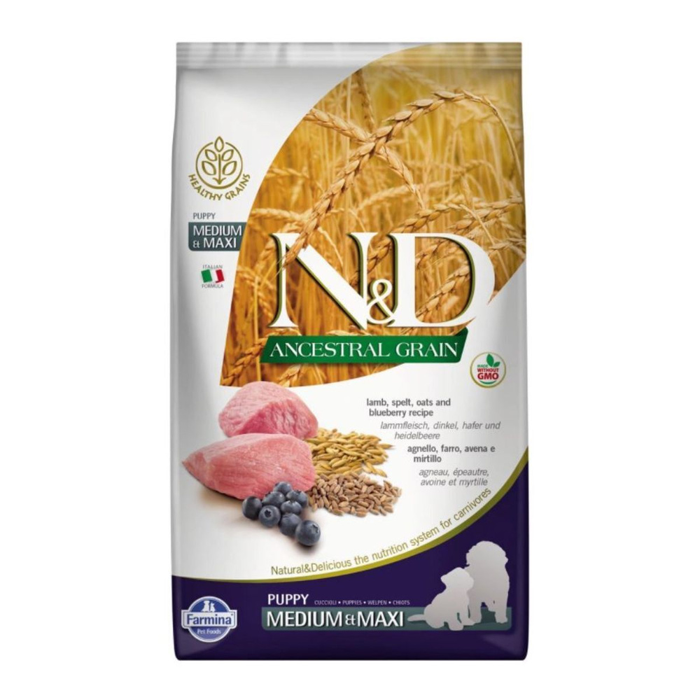 Корм сухой Farmina N&D Low-Grain для щенков средних и крупных пород, с ...