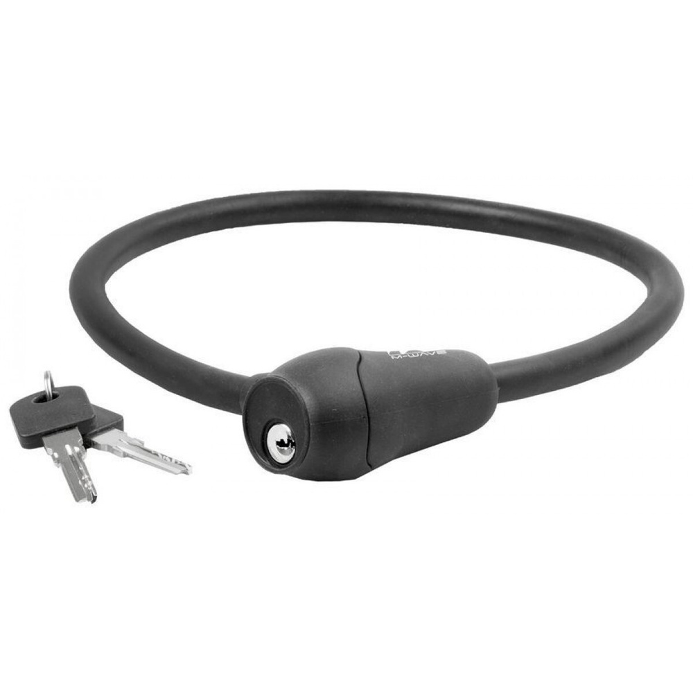 Замок велосипедный M-WAVE S 12.6 S тросовый, 12х600мм, черный #1
