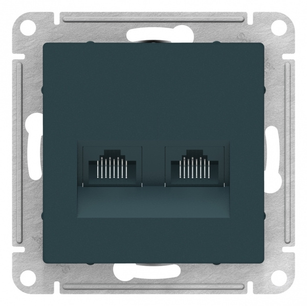 SE AtlasDesign Изумруд Розетка двойная компьютерная RJ45+RJ45, категория 5E, механизм #1