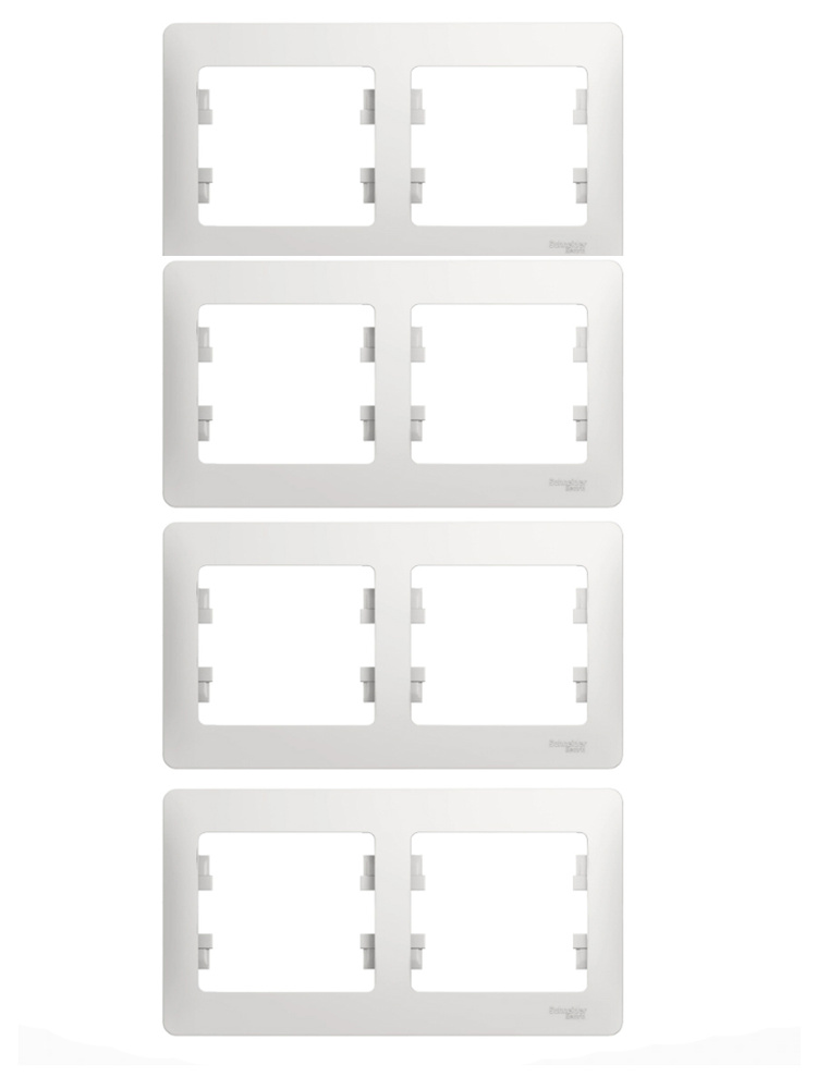 Systeme Electric Рамка электроустановочная Glossa, белый, 2 пост., 4 шт.  #1