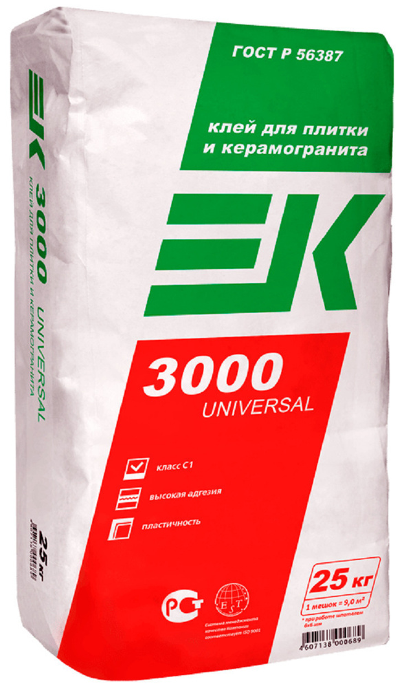 EK Клей для плитки и керамогранита 3000 UNIVERSAL, 24 кг 24 кг #1