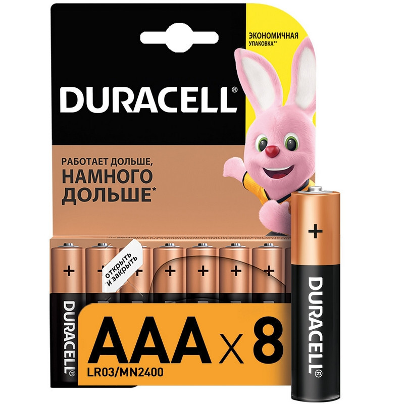 Батарейка DURACELL BASIC ААA/LR03-8BL #1