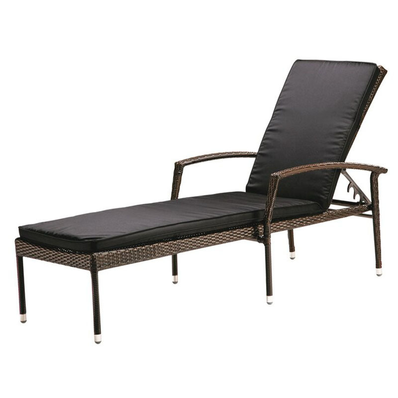 Шезлонг Davenport искусственный ротанг 161x57 см, коричневый - купить с ...