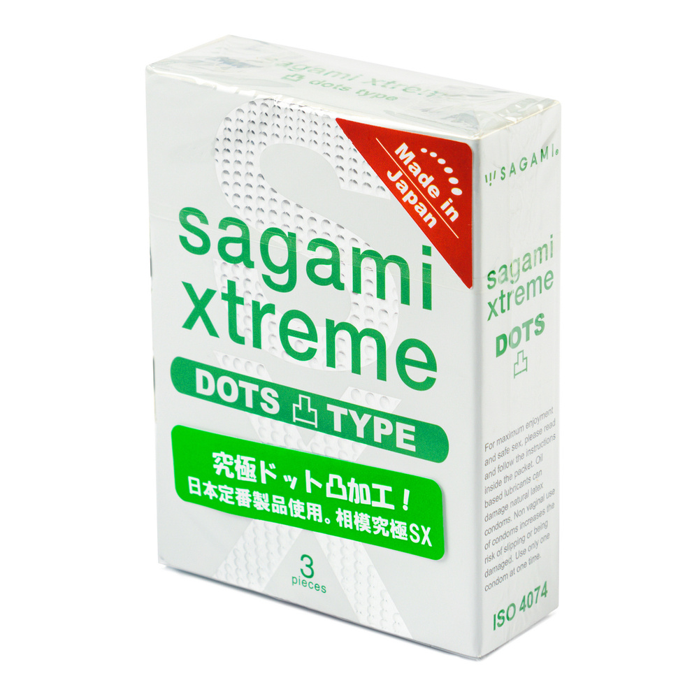 Презервативы Sagami Xtreme Type E, 3 шт, Точечная текстура с линиями