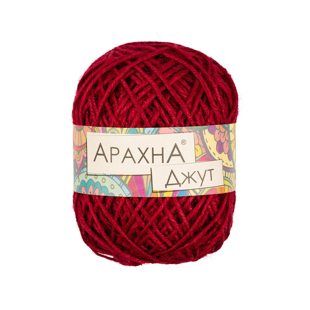 Пряжа ARACHNA "Jute" 100% джут 100 г 90 м № 015 красный #1