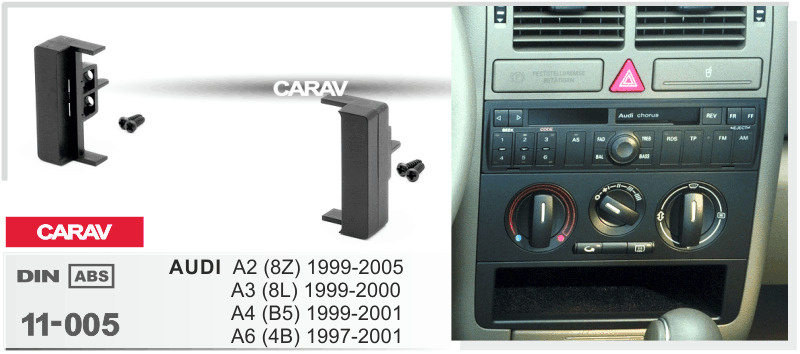 Переходная рамка 1Din Audi A2, A3, A4, B5, A6, 4B. Carav 11-005. #1