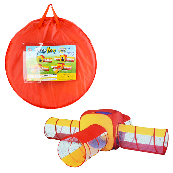 UralToys Палатка игровая детская с тоннелями 70х70х70 см + 4 тоннеля 100х50х50 см JY1712-4 в пакете  #1