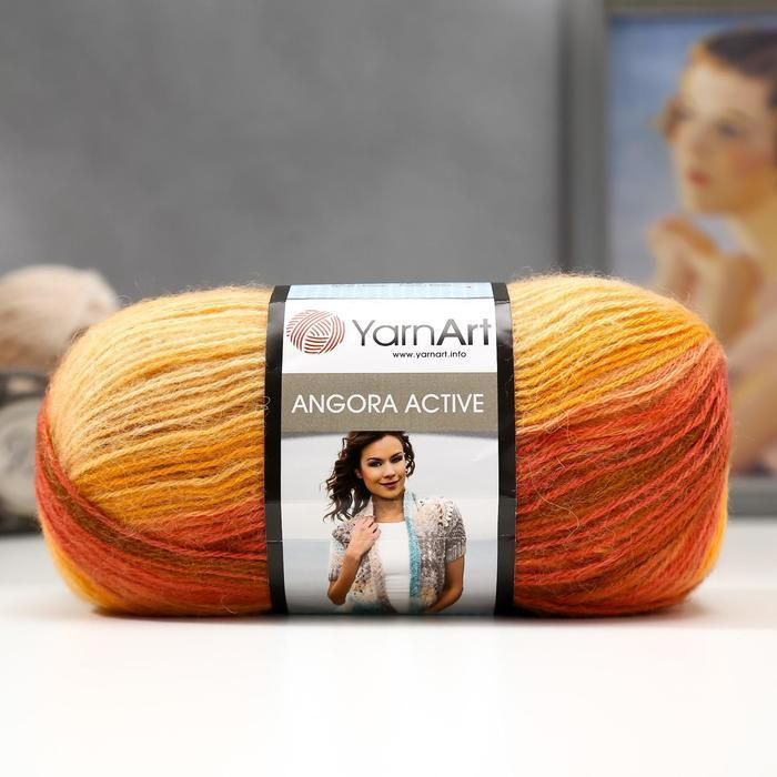 Пряжа для вязания YarnArt "Angora Active" 25% мохер, 75% акрил 500м/100гр, 844 бордово-персиковый  #1