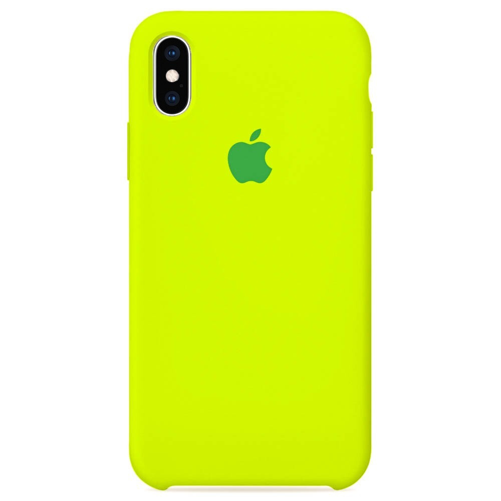 Силиконовый чехол для смартфона Silicone Case на iPhone X / Айфон X с  логотипом, лаймовый - купить с доставкой по выгодным ценам в  интернет-магазине OZON (353055320)