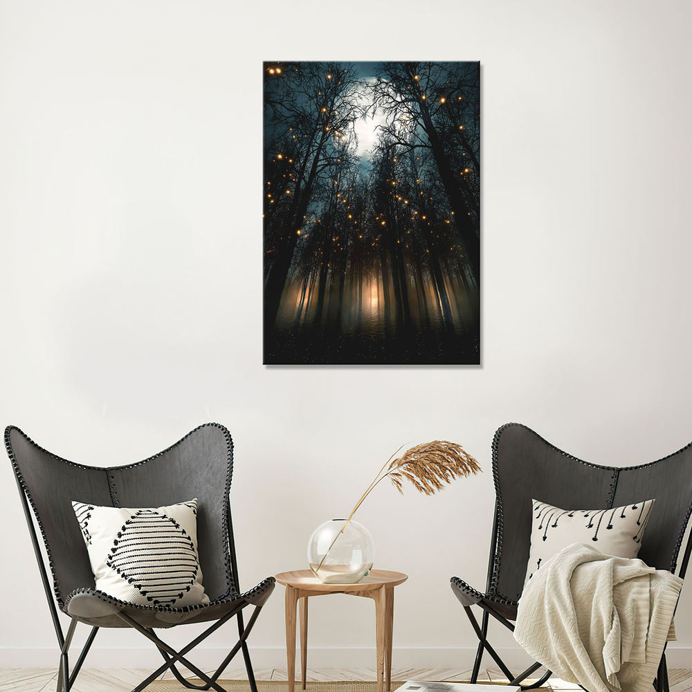 Интерьерная картина на холсте - полнолуние в лесу 60х80 - купить по ...