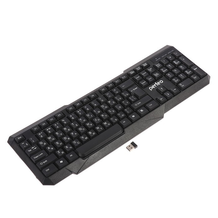 Клавиатура Perfeo FREEDOM PF-5191, беспроводная, мембранная, USB, 1xAA (нет в компл), чёрная  #1