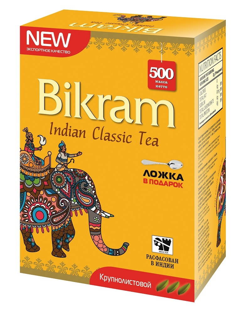 Чай Bikram черный байховый Индийский крупнолистовой, 500 г (ложка в подарок!)  #1
