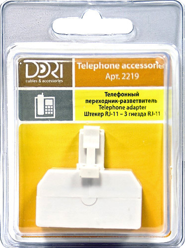 Телефонный переходник-разветвитель DORI RJ11 (6P4C) (штекер - 3 гнезда ...