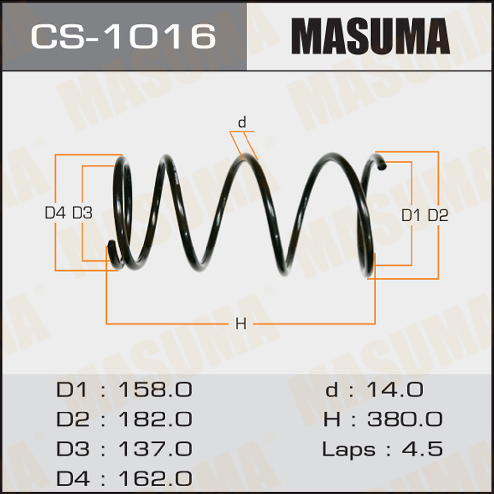 Пружина подвески TOYOTA RAV4 00-05 пердняя MASUMA #1