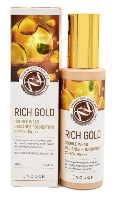 Enough, rg Основа тональная с золотом premium rich gold double wear radiance foundation #23 100ml  #1