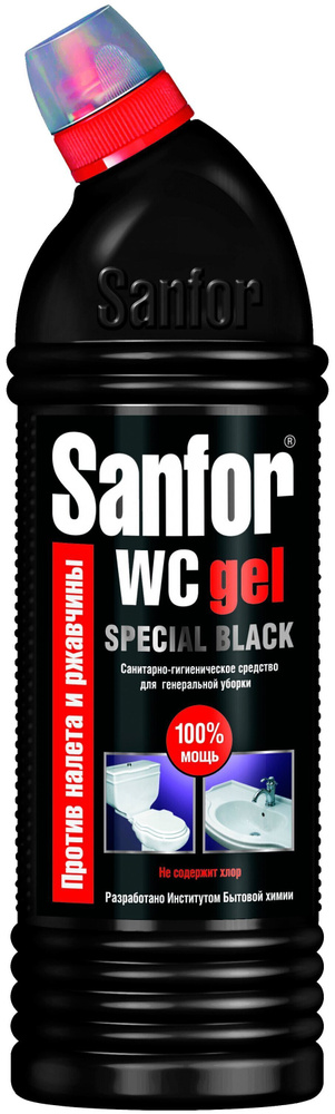 Sanfor  для чистки и дезинфекции WC Gel Black, 1 л/ —  в .