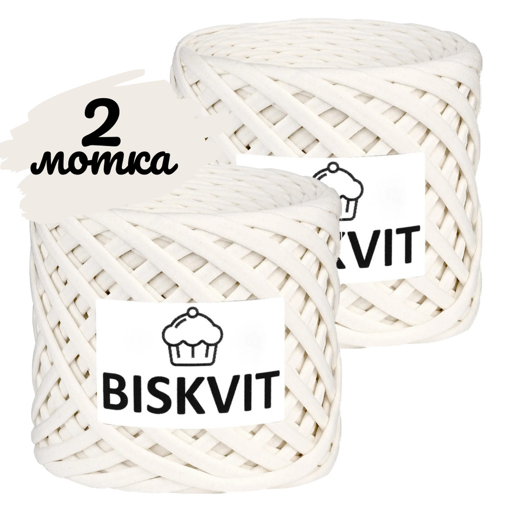 Трикотажная пряжа Biskvit пломбир, 100м., лицевая,2шт. (бисквит)  #1