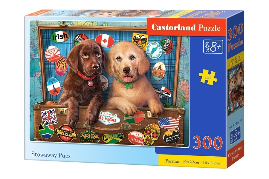 Пазл Castorland 300 деталей, элементов: Щенки-путешественники #1