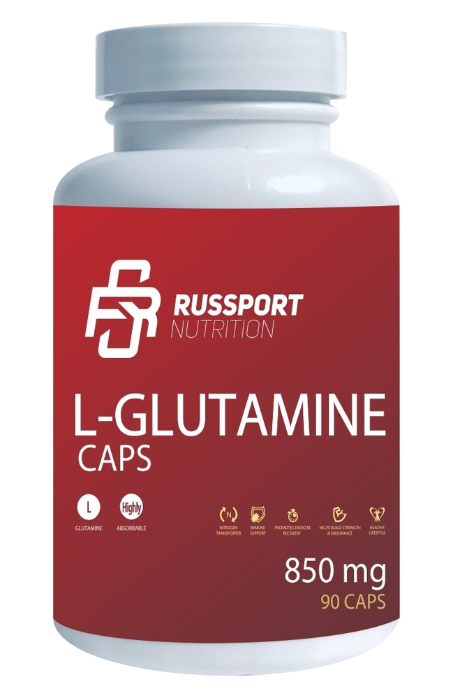 Аминокислота Глутамин, RS Nutrition L-Glutamine Глютамин 90 капсул #1