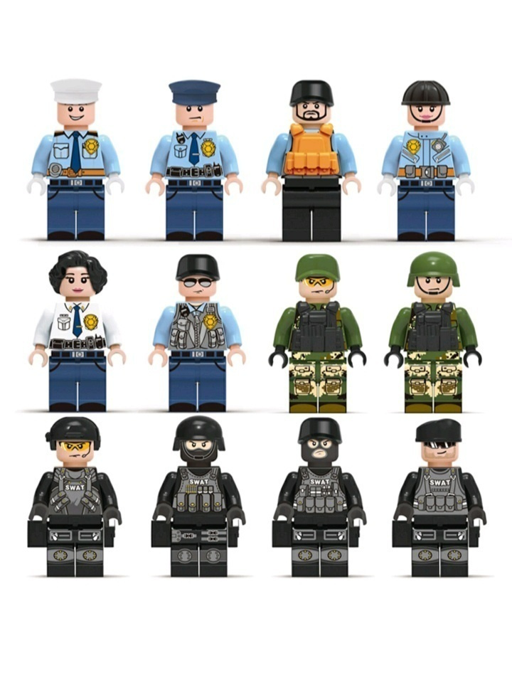 Набор солдатиков, 12 человечков, 108 элементов. Совместимы с ЛЕГО ...