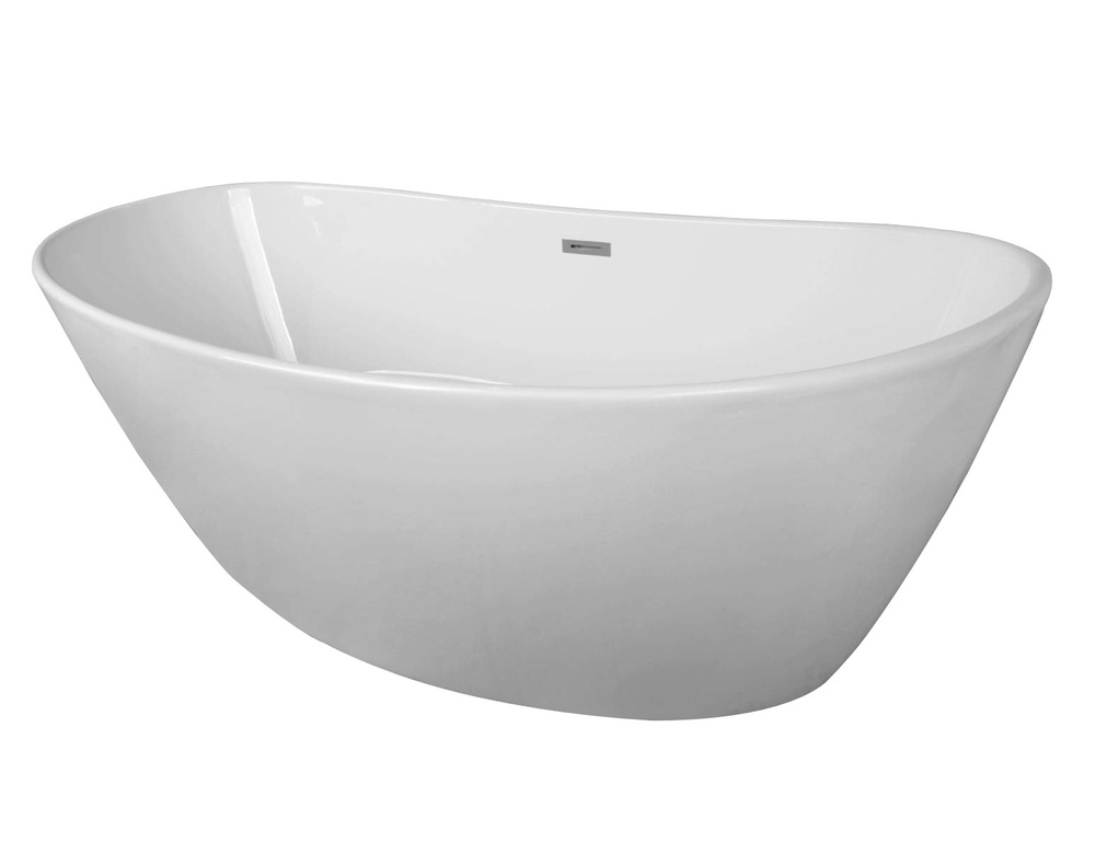 Ванна акриловая Azario EASTON 1800x820x600 мм., белая, свободностоящая, в комплекте с сифоном и металлической #1