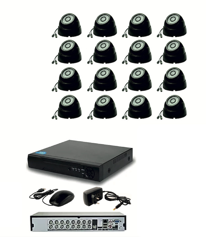 Готовый AHD комплект видеонаблюдения на 16 внутренних камер 5мП c ИК подсветкой до 20м  #1