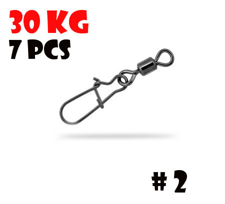Карабин с Вертлюгом Vido-Craft Rolling Swivel with Nice Snap # 2 (30kg/7pcs) #1