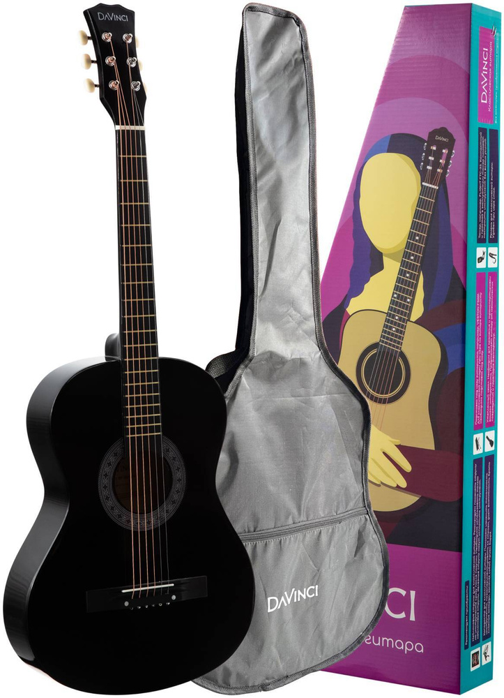 Гитара акустическая в наборе, DAVINCI DF-50A BK + Bag #1
