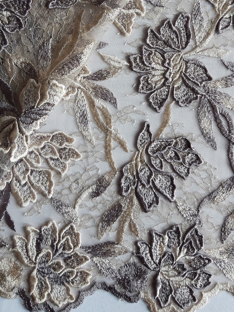 Ткань для шитья гипюр корд - цвет стальной от 1 метра ширина 120 см ...