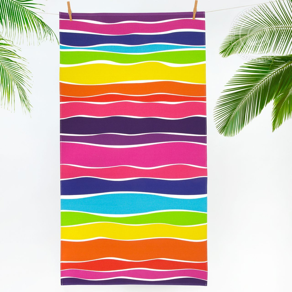 Арт Постель Пляжные полотенца, Вафельное полотно, 80x150 см, разноцветный  #1