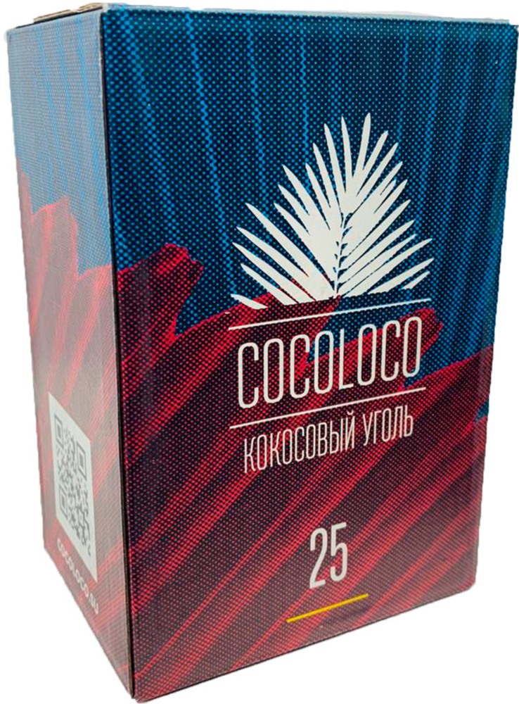 Кокосовый уголь для кальяна "Cocoloco" коколоко(1кг) 72 шт. / 25 мм ...