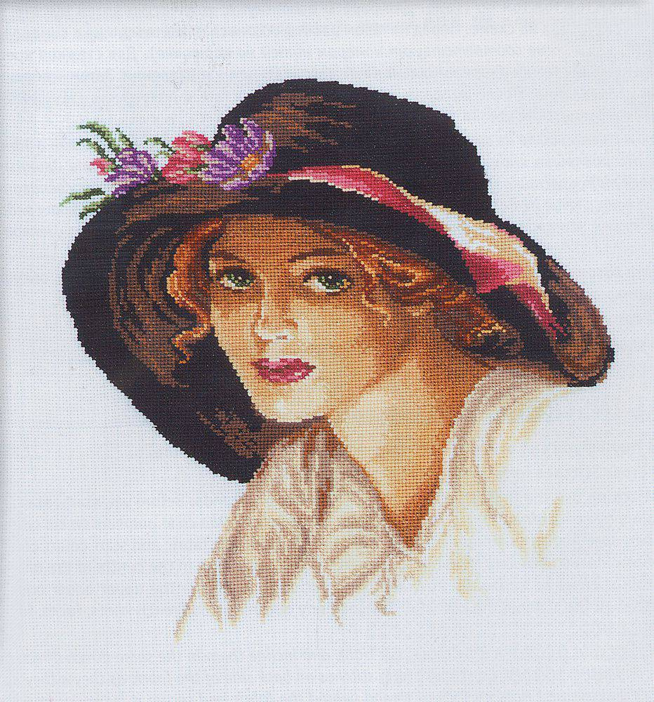 Схемы вышивки «дама в шляпе»
