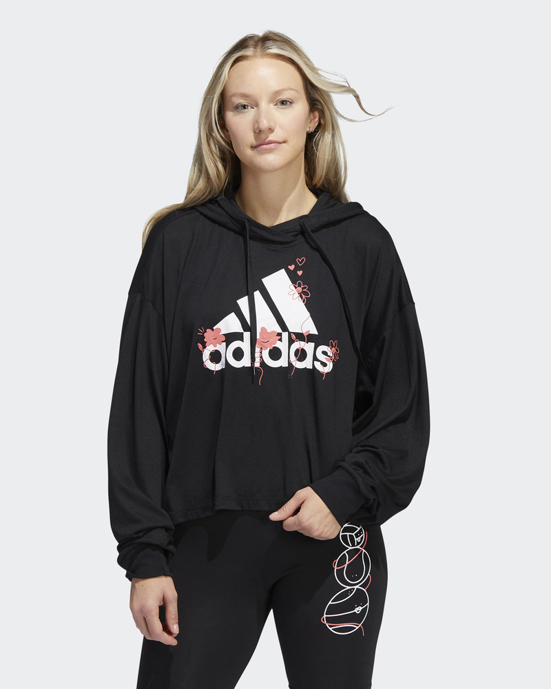 Adidas cropped sales graphic hoodie