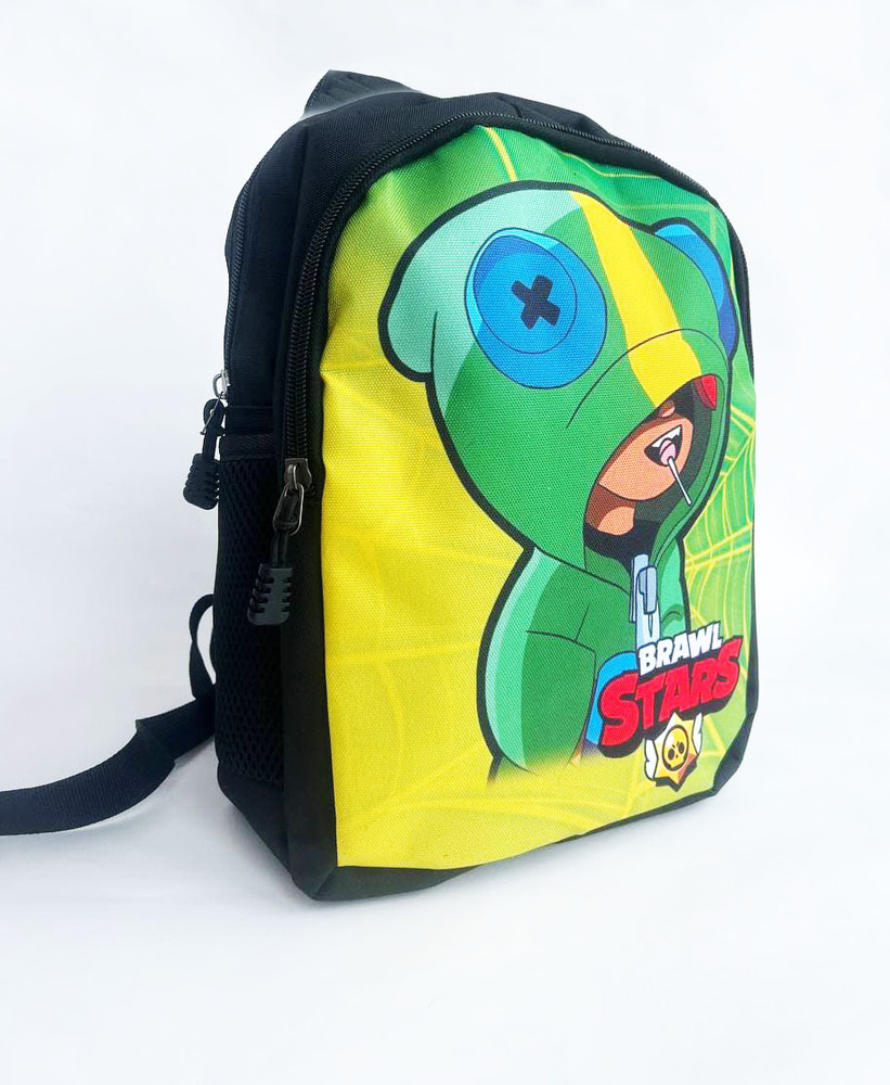 Рюкзак детский Brawl Stars Леон, цвет- черный, размер 30 х 24 см / Дошкольный рюкзачок для мальчика и #1