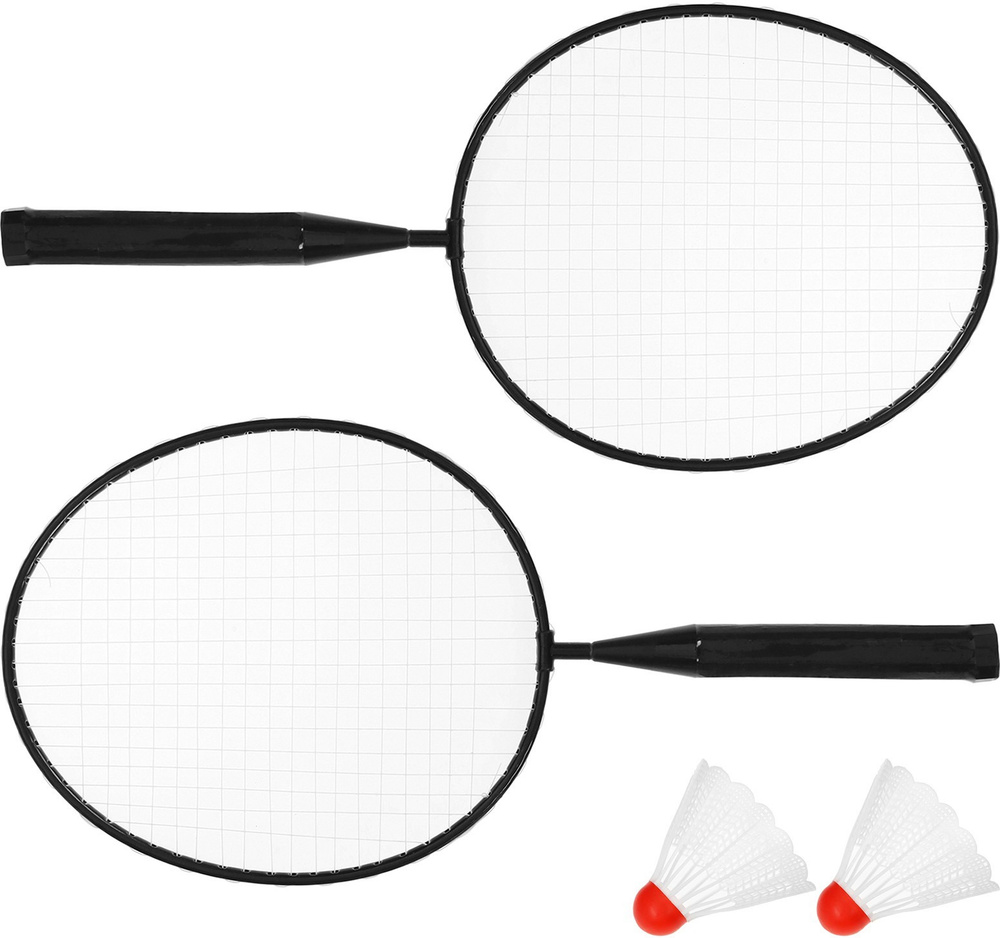 Детский набор для бадминтона, пляжный набор с воланчиком, в комплекте 2 спортивные бадминтонные ракетки #1