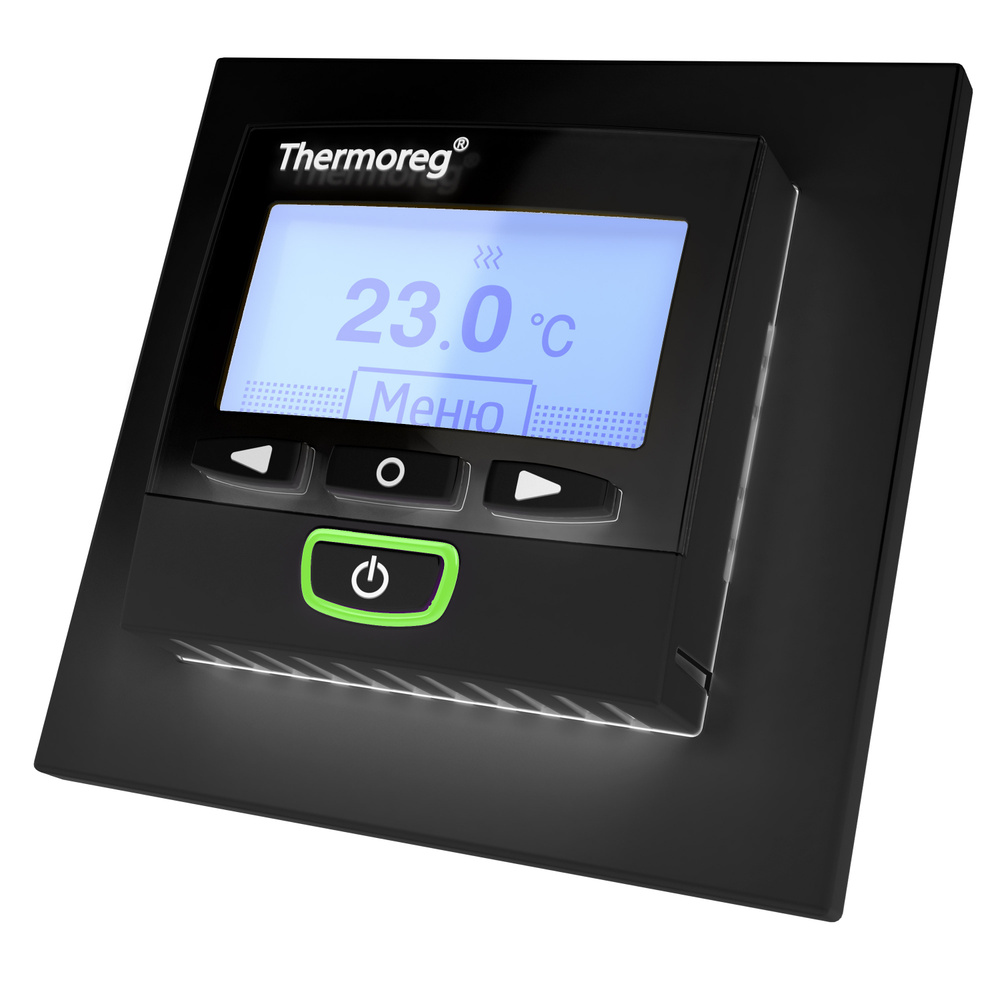 Терморегулятор Thermoreg TI-950 Design Программируемый с ЖК дисплеем для систем "теплый пол", черный #1