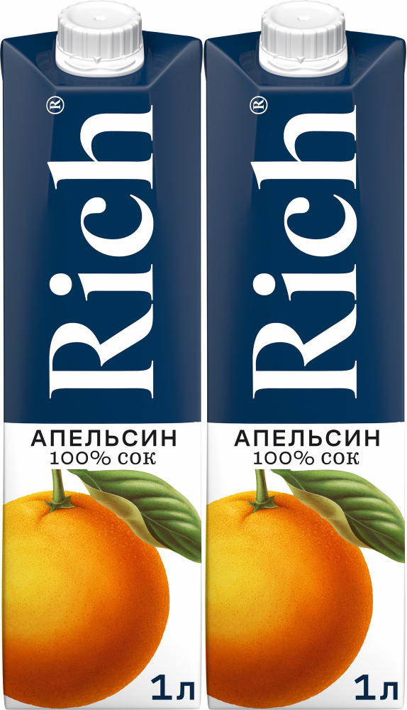 Сок Rich Апельсин с мякотью 1 л в упаковке, комплект: 2 упаковки  #1
