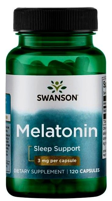 Melatonin 3 mg 120 caps Swanson США / Мелатонин 3 мг. 120 капсул / Для восстановления сна, нервной системы #1