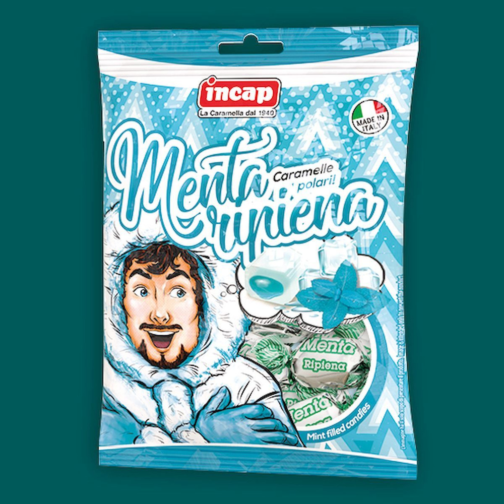 Конфеты Морозная Мята 125 г Menta Ripiena, Incap (PopArt) Венето, Италия, Без Глютена  #1