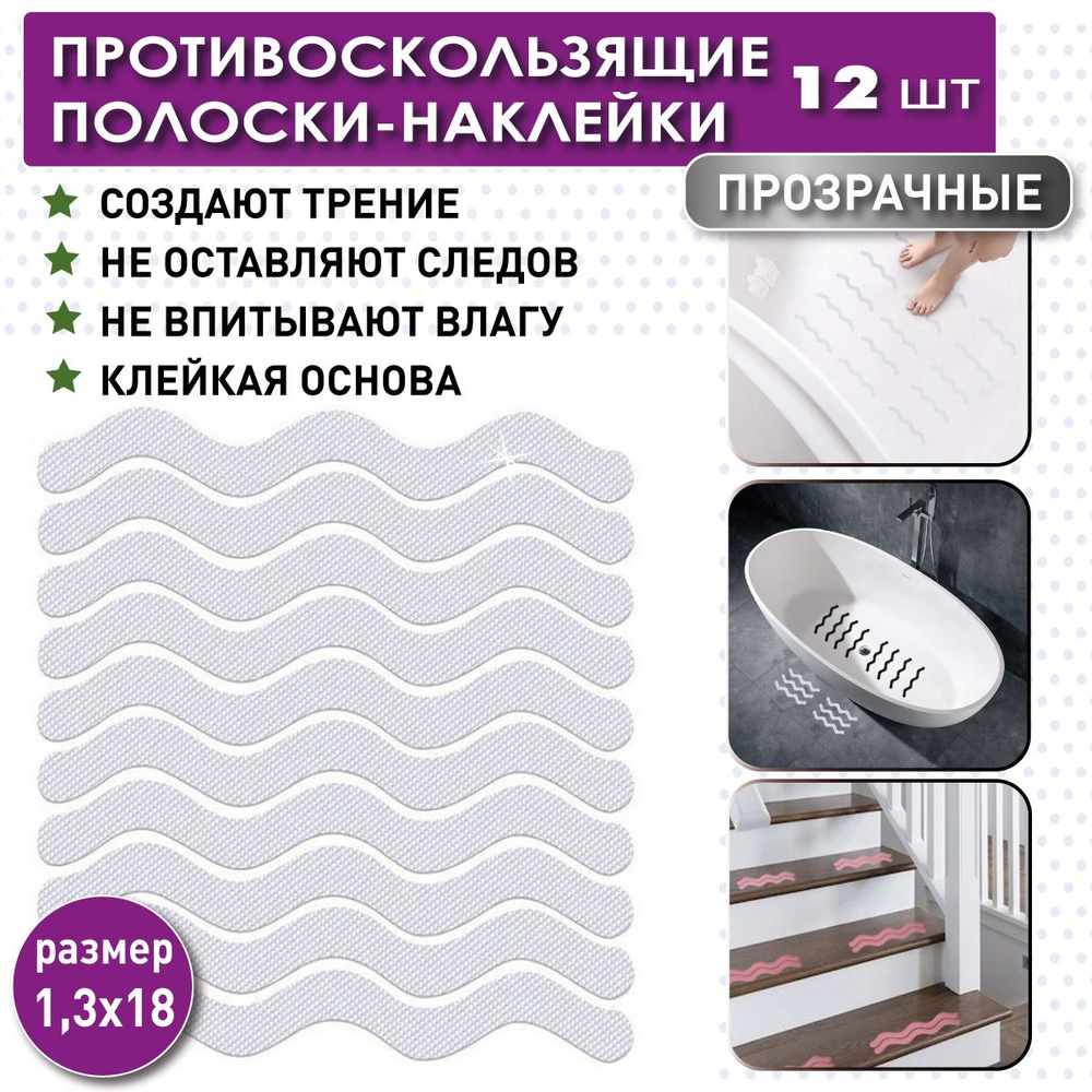 Профиль противоскользящий 18х, Полоски-прозрачные - купить по выгодной цене  в интернет-магазине OZON (658743967)