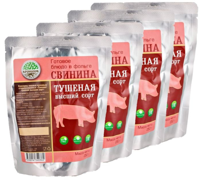 Свинина Тушеная В/С (92% мяса) 4уп*250г. "Кронидов" #1