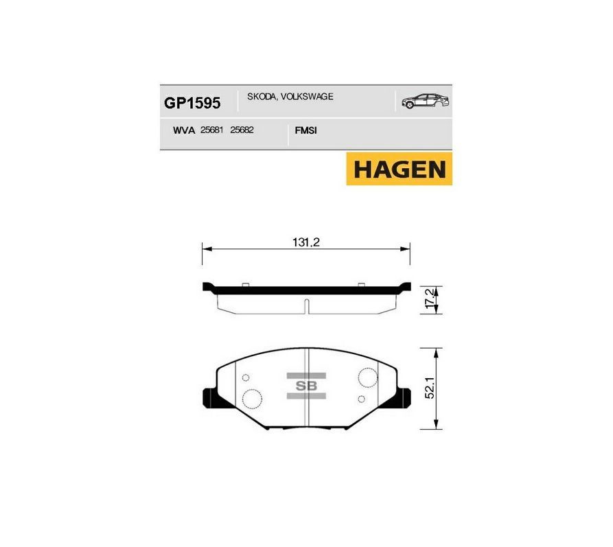 HAGEN Kолодки тормозные передние