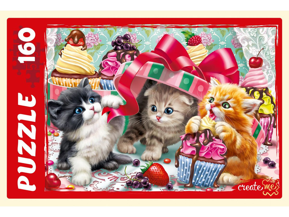 Пазл Рыжий кот "ЗАБАВНЫЕ КОТИКИ № 3" 160 элементов (поле 34х24 см)/ игра головоломка для детей/ подарок #1