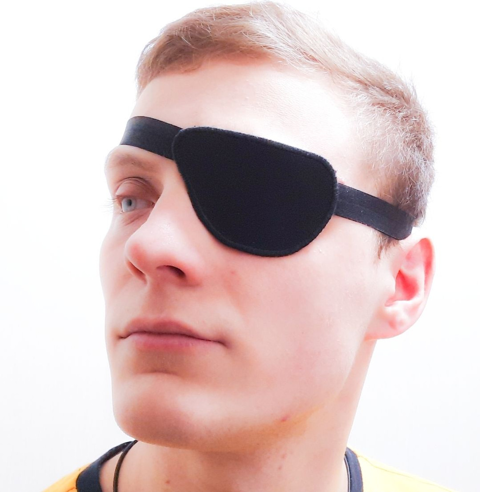 Повязка на глаз окклюдер на резинке левая черная - купить с доставкой ...