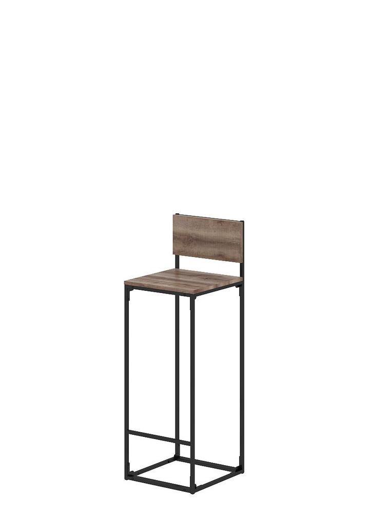 Барный стул лофт "Loft Dark Rest" со спинкой тёмно-коричневый для кухни, дома, кафе, дачи, ресторана; #1