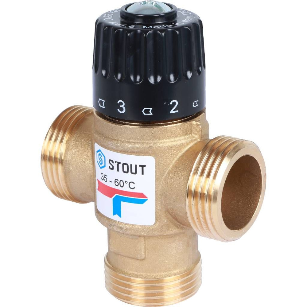 Термостатический смесительный клапан для систем отопления и ГВС, 1 НР, KV 1,6 м3/ч, STOUT SVM-0120-166025 #1