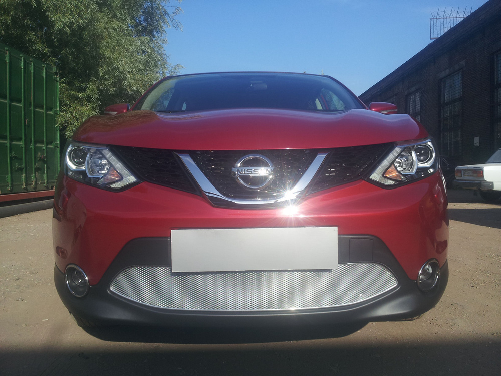 Защитная сетка радиатора хром Nissan Qashqai (2013-2019) J11 / съемная ...