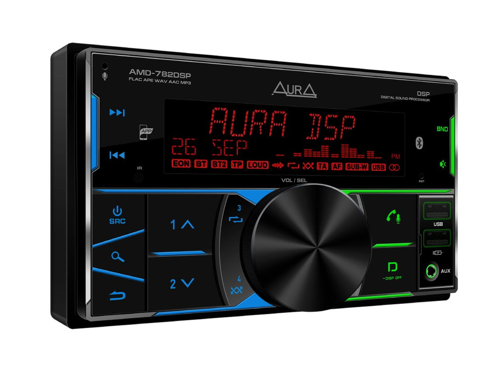 Автомагнитола Aura AMD-782DSP 2DIN процессорная (DSP, Bluetooth, 3xRCA ...