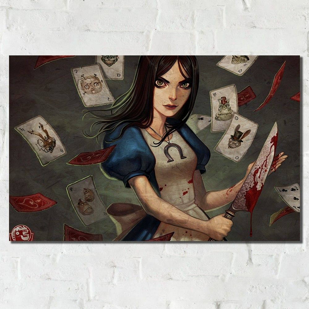 Картина интерьерная на рельефной доске ОСП Игры Alice Madness Returns Алиса в стране чудес