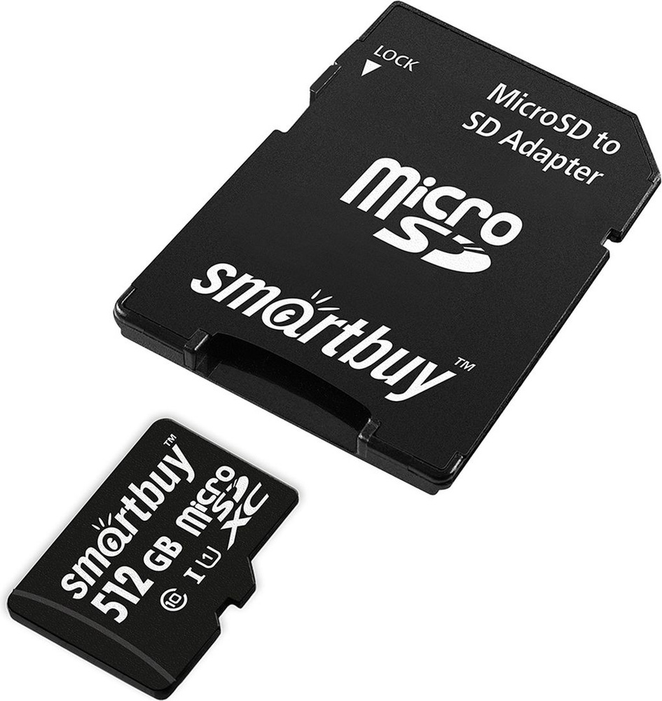 Карта памяти micro SDXC Smartbuy 512GB Class10 UHS (с адаптером SD) -  купить с доставкой по выгодным ценам в интернет-магазине OZON (820737490)